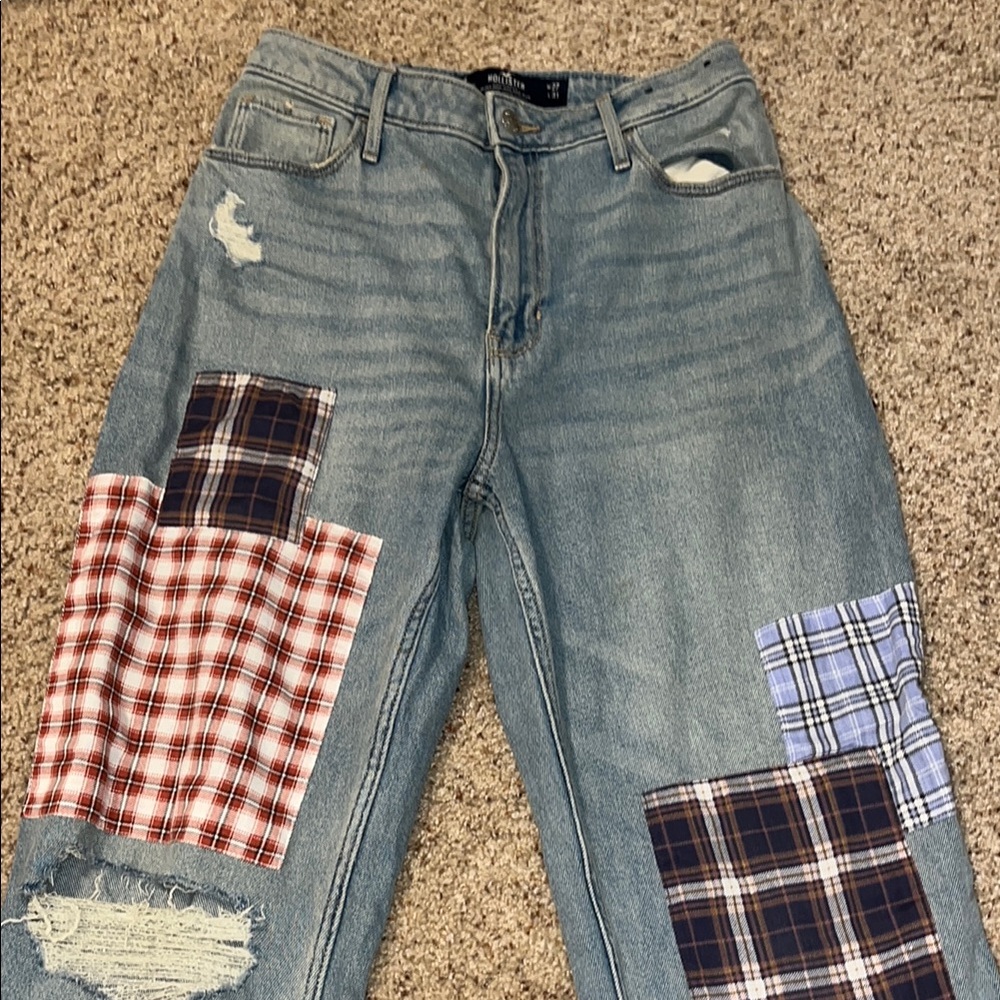 Hollister High Rise Patchwork Jeans